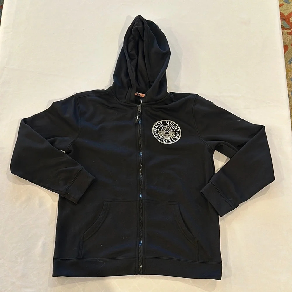 Marmot kids boys girls full‎ zip black hoodie sweatshirt XL
